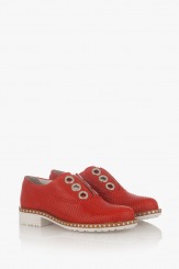 Червени дамски обувки с перфорация Кая