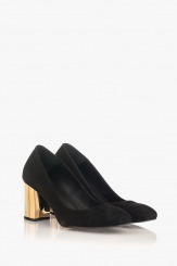 Черни дамски велурени обувки Бевърли