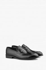 Черни мъжки елегантни обувки в черен лак Логан