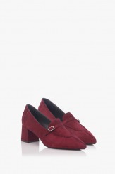 Велурени дамски обувки Оливиа цвят бордо