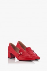 Червени дамски кожени обувки Оливиа