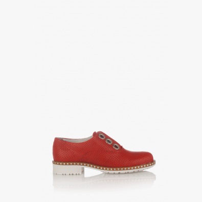 Червени дамски обувки с перфорация Кая