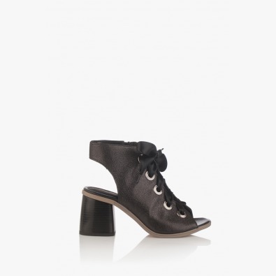 Черни дамски летни сандали с връзки Рейн