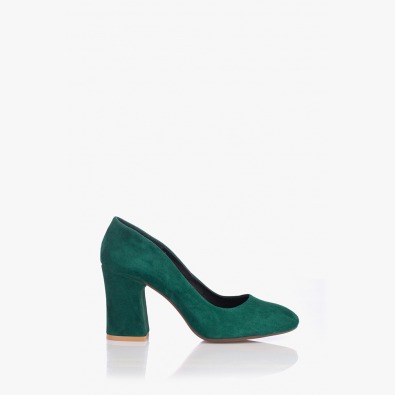 Елегантни дамски обувки в зелен велур Леанор