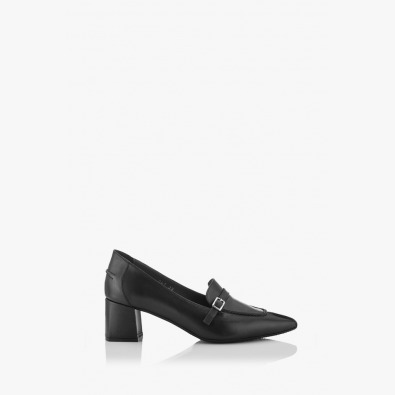 Черни дамски кожени обувки Оливиа