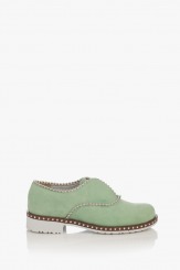 Зелени дамски велурени обувки Анастаси