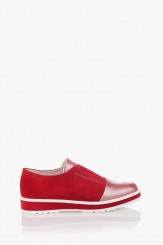 Червени дамски велурени обувки Ейми