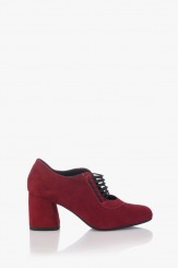 Велурени дамски обувки с ластик Рената в бордо