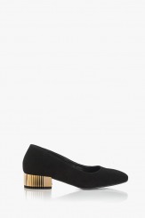 Велурени дамски обувки в черно Бевърли