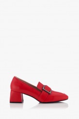 Кожени дамски обувки в червено Елла