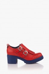Кожени дамски обувки в червено Бриана