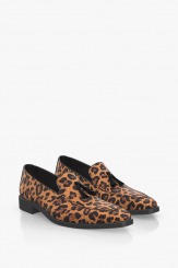 Класически мъжки обувки с леопардов принт