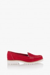 Червени дамски велурени обувки Лизи