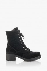 Дамски боти в черен плюш Савана