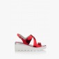 Дамски сандали с платформа в червено Инес