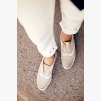 Дамски летни перфорирани обувки в сиво Натали