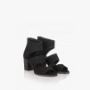 Велурени дамски сандали в черно Белинда